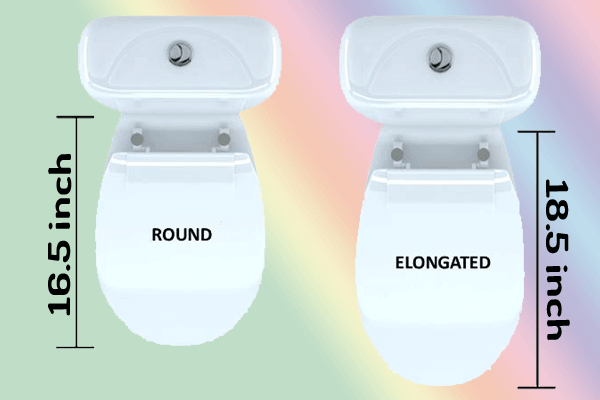 elongated toilet seat on round toilet