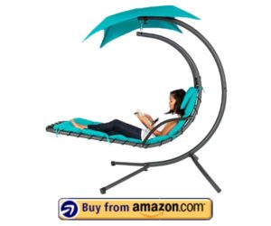 Best Choice Products Outdoor Hanging Curved Chaise Lounge Chair Swing 2021