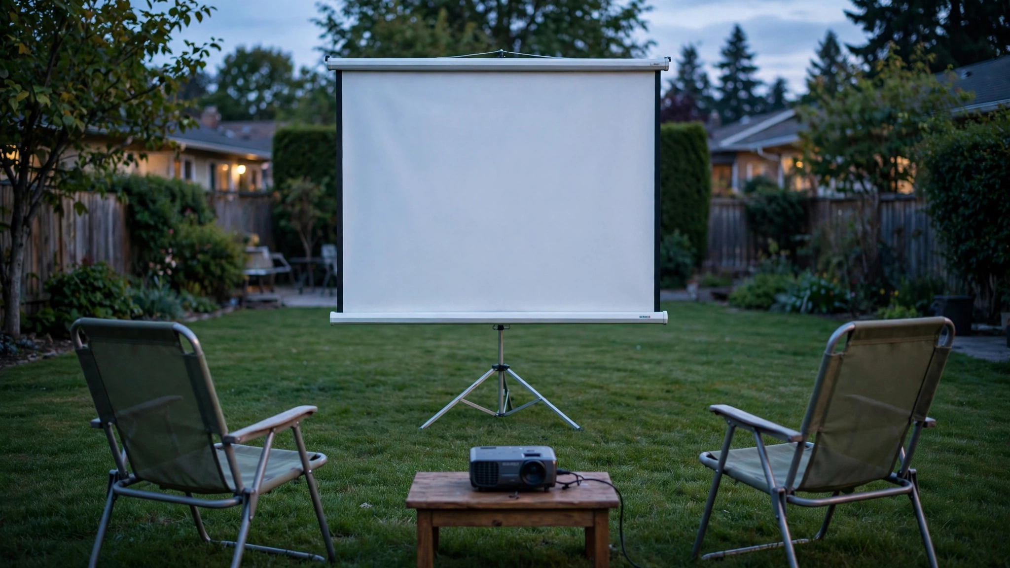 Portable pull-up tripod projector screen - How to Hang Projector Screen Outside Without Wall