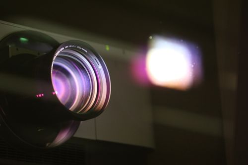 Close-up of a projector lens - How To Clean Projector Lens